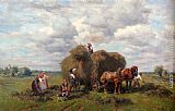 Harvest Canvas Paintings - The Hay Harvest